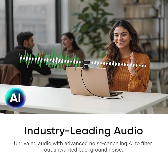 Insta360 Link 2 Tripod Bundle - PTZ 4K Webcam for PC/Mac, 1/2" Sensor, AI Tracking, HDR, AI Noise-Canceling Mic, Gesture Control for Streaming, Video Calls, Gaming, Works with Zoom, Teams, Twitch-DeskLoop Office