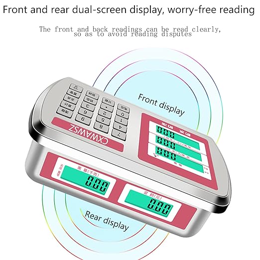 Industrial Platform Scale 660lb Floor Weight Computing Postal Scale Digital Large Scale LB/KG Perfect Foldable for Postal Luggage Shipping Mailing Weighing Double-Sided Display-DeskLoop Office