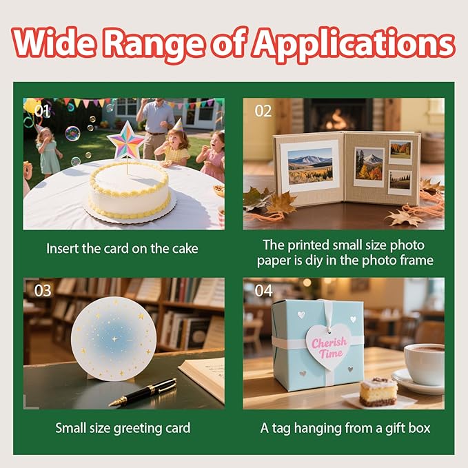 Uinkit Premium Glossy Inkjet Photo Paper - 4x6 Inch, 48lb 180gsm, 100 Sheets - Professional Photographic Quality, Dye Ink Compatible, High-Gloss Finish for Vivid Memories & Instant Prints-DeskLoop Office