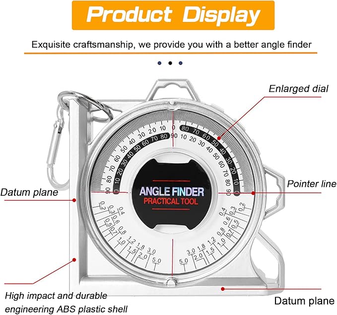 Angle Finder Inclinometer Protractor Magnetic Angle Finder Angle Measuring Tool Tilt Level Meter Slope Locator Angle Measurement Engineering Clinometer Angle Meter Gauge for Household Industrial Use-DeskLoop Office