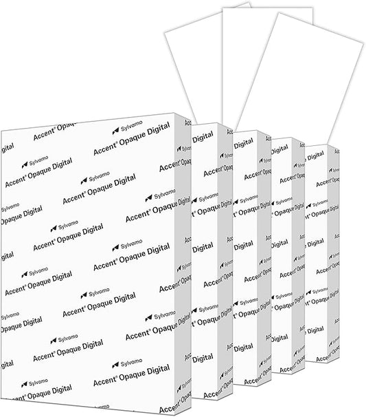 Accent Opaque White Printer Paper, 12” x 18” 40lb Copy Paper – 1,250 Sheets (5 Reams) – Premium Computer Paper with Super Smooth Finish, 97 Bright, 148gsm – Ideal for Ink Heavy Printing – 189026C-DeskLoop Office