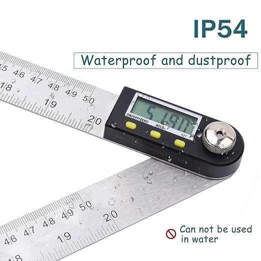 Delgada 20 inch/500mm Digital Protractor Stainless Steel Digital Display Angle Ruler Digital Angle Measuring Finder Tool for Woodworking-DeskLoop Office