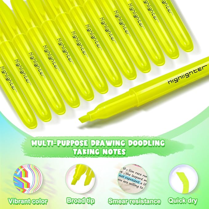 240 Pieces Highlighter Bulk Assorted Colors Highlighter Markers Chisel Tip Highlighters Pens Bundle for School Classroom Office (240)-DeskLoop Office