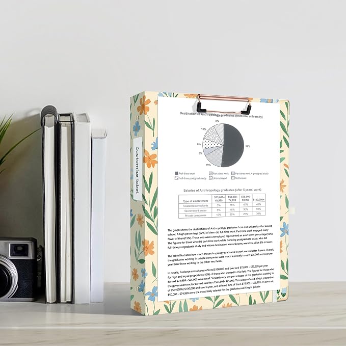 Ospelelf Binder 3 Ring 1 Inch, Round Ring Clipboard Binder - Image 7