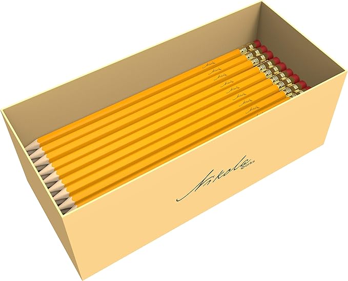 Bulk 650 Pack Premium Pre-Sharpened #2 HB Pencils USA Standard Wood Cased Graphite With Erasers-DeskLoop Office