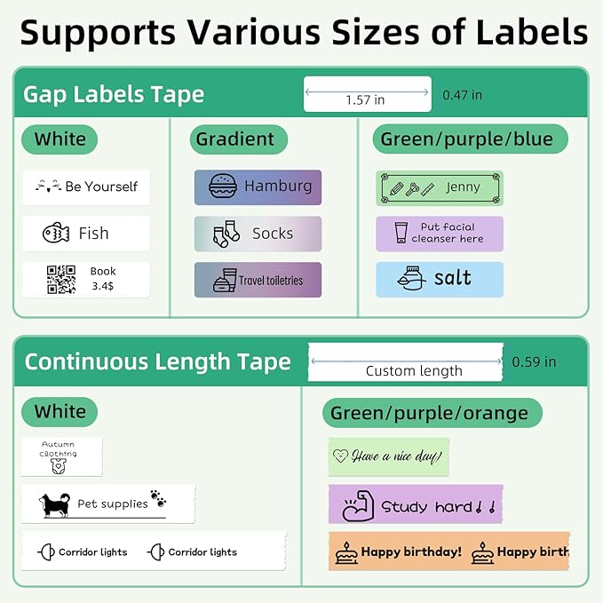 ORGSTA S001 Label Maker Machine with Tape, Portable Bluetooth Label Maker for Home and Office Organization, Thermal Label Printer Mini Label Maker with Multiple Templates, Green-DeskLoop Office