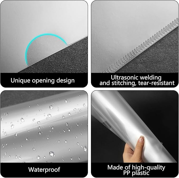 76 Pcs L-Type Clear Plastic File Folders - A4/Letter Size Transparent Plastic Sleeves Ideal for School and Office Supplies-DeskLoop Office