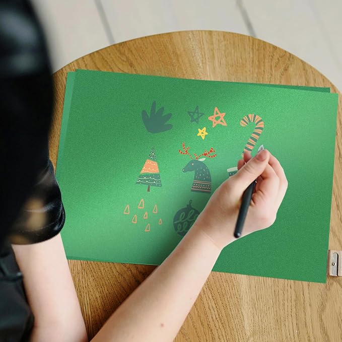 Goefun 100 Sheets Green Shimmer Cardstock 8.5 x 11, 80lb Card Stock Printer Paper for Christmas, Invitations, Certificates, Crafts, Card Making-DeskLoop Office