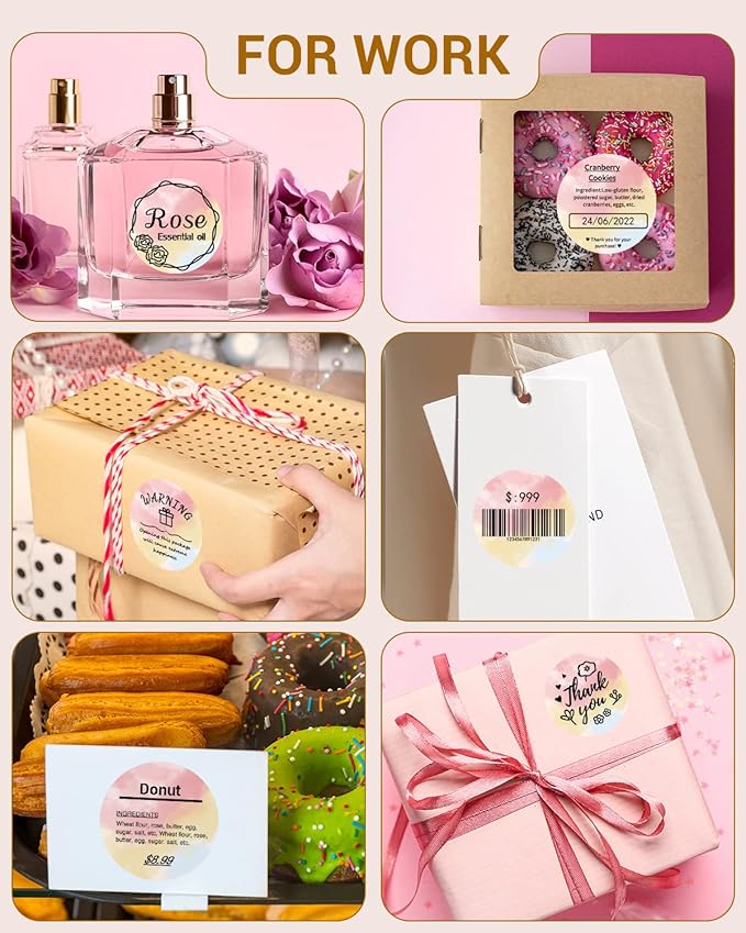 750 Pcs Phomemo 2" Color Round Thermal Label, Self-Adhesive Round Sticker Labels, Circular Direct Thermal Printer Circle Label for Logo Design, Name/Price Tag, Thanks Card, QR Code, 750 Labels/Roll-DeskLoop Office