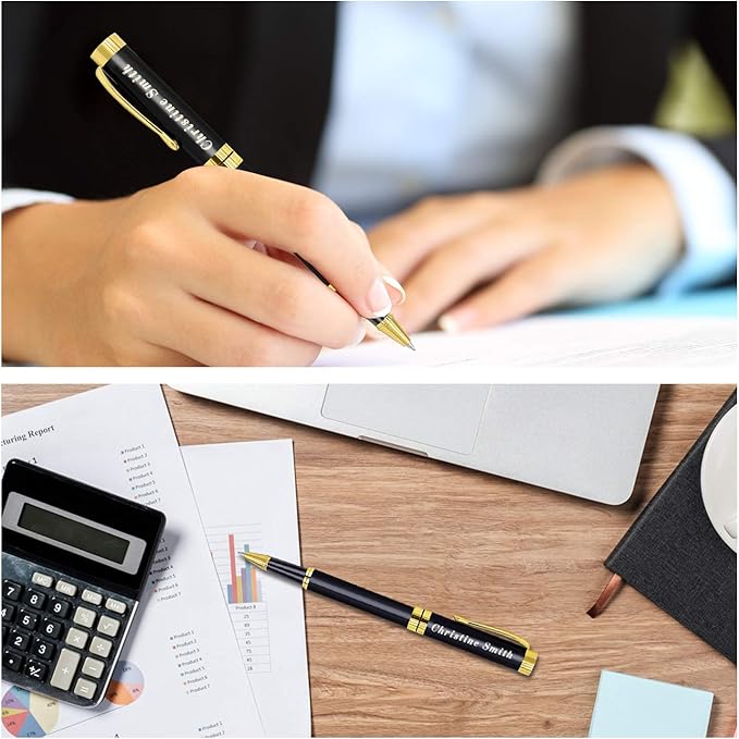 Amlion Personalized Pens Custom Engraved Pen with Name, Refillable Medium Refill, Personalized Gifts for Men Women-DeskLoop Office