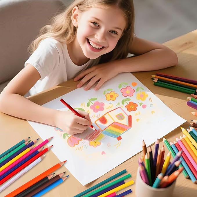 144 Count Colored Pencils for Kids, 12 Pack Colored Pencils in 12 Colors, Pre-sharpened Color Pencils Bulk, Coloring Pencil Bulk for Teachers Supplies, Back to School Classroom Prizes Gifts-DeskLoop Office