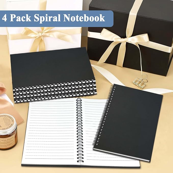 GINMLYDA 4Pack Small Spiral Notebook A5, 8.25x5.5” 120 Lined Pages Wide Ruled - Image 7