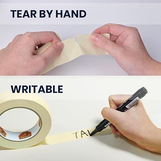 General Purpose Masking Tape 1.88 Inches x 60 Yards, Beige White Painters Tape for Painting, Labeling, DIY Arts Crafts, Home Office School Projects, 6 Rolls-DeskLoop Office