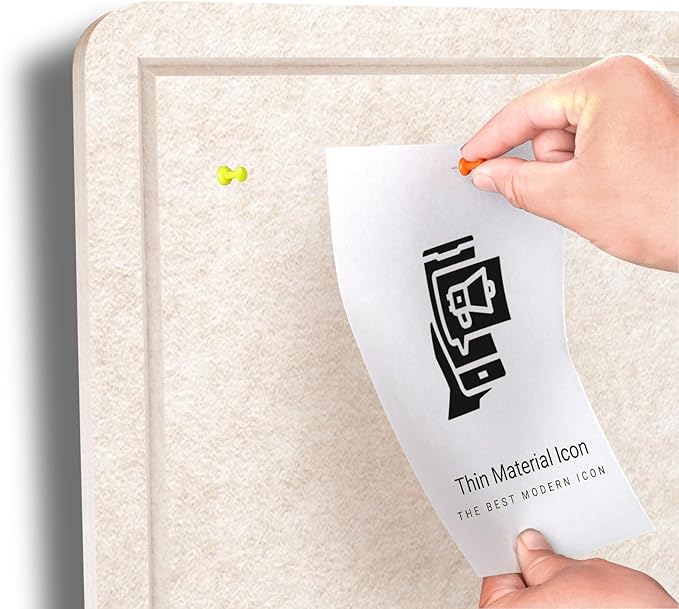 Large Bulletin Board, 48 X 36 inches Felt Board Notice Pin Board, 4' x 3'Cork Board Alternative for Wall, Self-Adhesive Vision Board Mood Board Foldable Photo Board with 30 Pushpin (Oatmeal)-DeskLoop Office