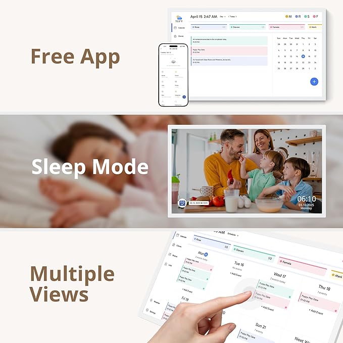 Dragon Touch 32" Digital Calendar Chore Chart – 1080P Full HD Interactive Touchscreen, Smart Family Planner, Hearth Display Digital Calendar Wall & Desk Mountable for Seamless Scheduling-DeskLoop Office