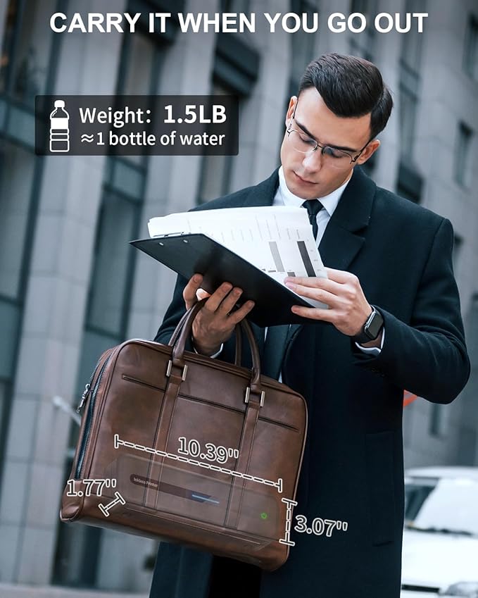 COLORWING Portable Printers Wireless for Travel, 300DPI Mini Compact Inkless Printer, Thermal Bluetooth Printer Compatible with Android and iOS Smartphone & Tablet & Laptop - Gray-DeskLoop Office