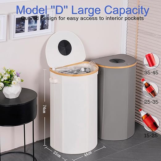 efluky Recycling Bin for Kitchen 100L, 26 Gallon Recycle Bins for Indoor Outdoor Home Use with 2 Removeable and Reusable Inner Bags, Tall Recycle bin for Bottle Can Plastice Stickers (Grey)-DeskLoop Office