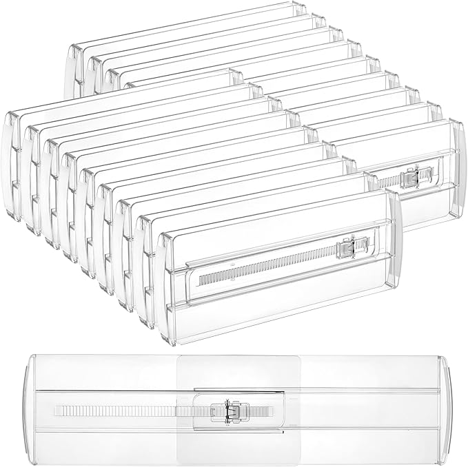 Vtopmart 18 Pack Drawer Dividers for Clothes, 4" High 10.2"-16.6" Adjustable Expandable Dresser Drawer Organizer, Clear Plastic Separators for Dresser, Baby Clothing, Underwear, Cosmetic, Toiletries-DeskLoop Office