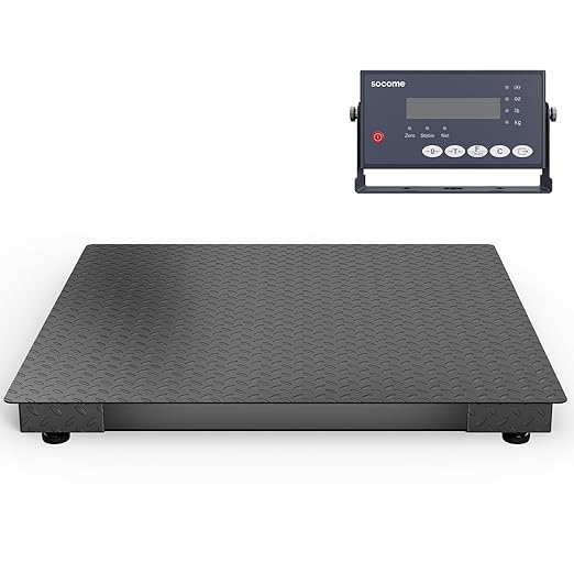 48"x48" Industrial Floor Scale, Professional Platform Scale with Digital Indicator, Weighing Scale for Warehouse Shipping and Industrial Use, 10000 lb x 1 lb, Black-DeskLoop Office