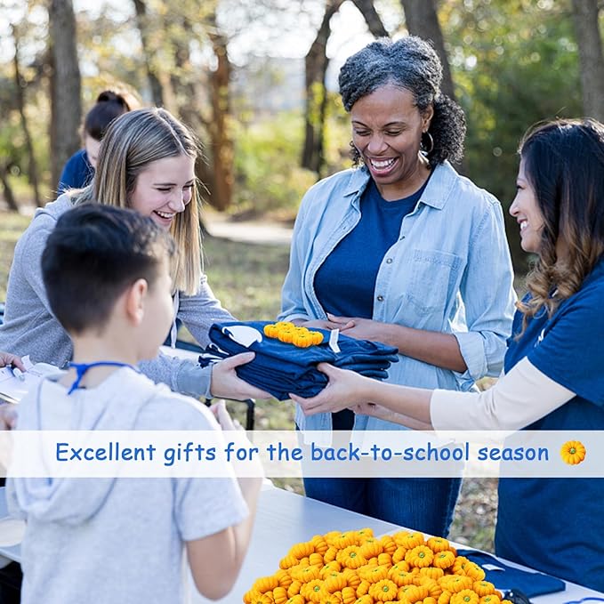 Pumpkin Erasers Bulk 100pcs Party Favors Mini Pumpkin Erasers for Children Students Back to School Gifts Classroom Counting Math Manipulative Counters Teacher Rewarding Gift-DeskLoop Office