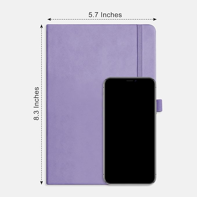 RETTACY Blank Journal Notebook, 192 Pages, A5 Medium Size (5.7'' x 8.3''), Leather Hardcover, 100 GSM Thick Paper, for Sketching, Drawing, Painting (Purple)-DeskLoop Office