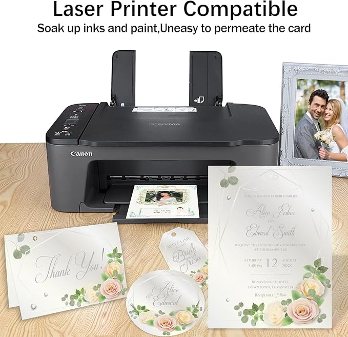 100 Sheets White Shimmer Cardstock 8.5 x 11 Certificate Paper, Goefun 80lb Pearlescent Paper for Invitations, Certificates, Crafts, DIY Cards-DeskLoop Office