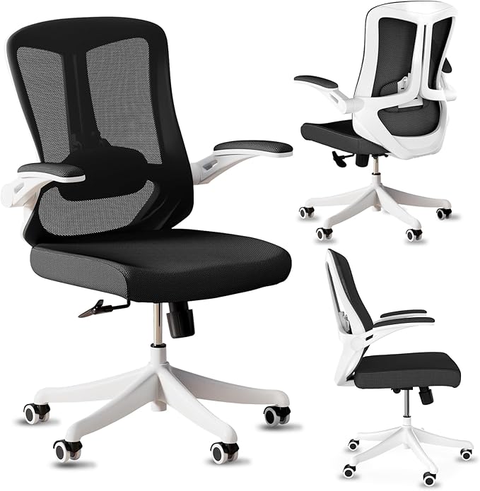 Mesh Office Chairs, High Back Ergonomic Office Chair with Lumbar Wide Comfty Compute Desk Chair for Home & Office Bedroom Study Student (Black)-DeskLoop Office