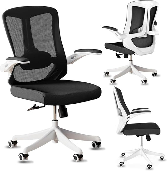 Mesh Office Chairs, High Back Ergonomic Office Chair with Lumbar Wide Comfty Compute Desk Chair for Home & Office Bedroom Study Student (Black)-DeskLoop Office