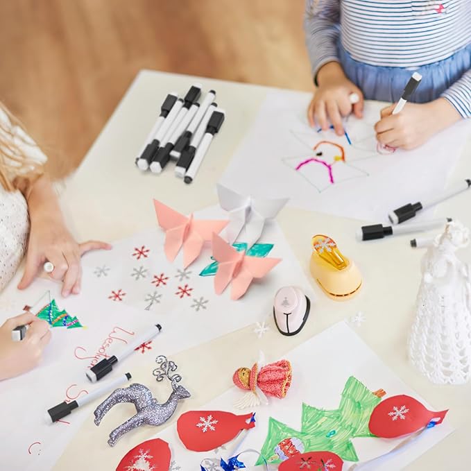 100 Pcs Black Magnetic Dry Erase Markers with Eraser Cap, White Board Mini Dry erase Markers Bulk, Fine Point Tip Student White Board Markers for Teachers Office School Supplies-DeskLoop Office