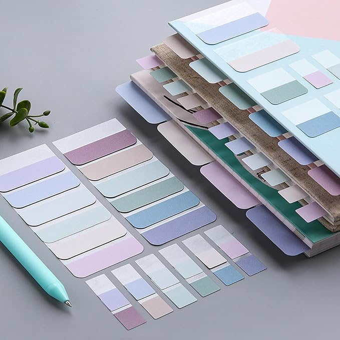 ELII 480 Pcs Morandi Tabs 1 inch Sticky Index Tabs, Writable and Repositionable Book Tabs Flags Colored Page Markers Labels for Reading Notes, Classify Files-DeskLoop Office