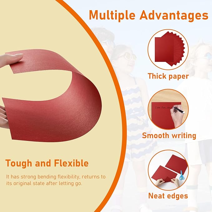 40 Sheets Dark Red Cardstock 8.5 x 11 Scrapbooking Paper, 200gsm/75lb Premium Construction Paper Card Stock for Making Cards, Wedding, School Crafting, Memus, Invitations-DeskLoop Office