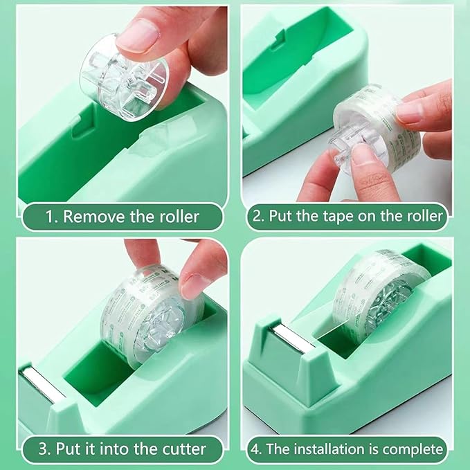 Green Desk Accessories, Pink Office Supplies Set with Stapler, Tape Dispenser, Staple Remover, Pen Holder, Scissor, Binder/Paper Clips, Ballpoint Pen, Clear Tape and 1000pcs Staples-DeskLoop Office