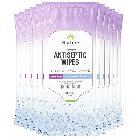 Nurture XL Antibacterial Body & Hand Wipes | Alcohol-Free Antiseptic Wet Sanitizer Towelettes for Germ Removal, Disinfecting Skin, Sanitizing Hands |Cleaning Cloths | Adults & Baby | Thick & Strong-DeskLoop Office