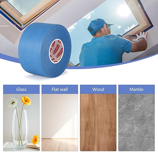 2 Rolls Painters Tape 2Inch ×55 Yard Blue Painters Tape Multi-Purpose Blue Masking Tape, Sharp Line Masking Tape for Wall Painting Edge Treatment Labeling Automotive, Home Use-DeskLoop Office
