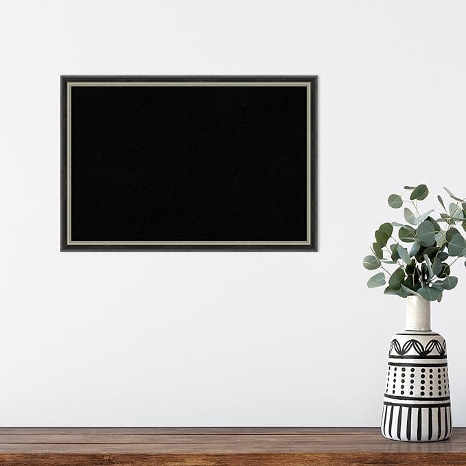 Amanti Art Black Cork Board for Wall, 13x19 Vision Board with Black Wood Frame, Small Corkboard Office Decor for Home Organization, Modern Corkboard Pinboard to Display Items for Home Organization in-DeskLoop Office