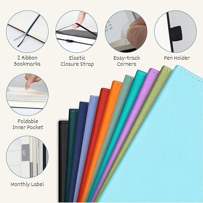 BEZEND Pocket Planner 2025-2026 Weekly and Monthly, 3.5" x 6" Academic Planner (Jul 25-Dec 26) 18-Month Mid-Year Calendar Book, Storage Pocket, Pen Holder, PU Leather Hardcover - Kiwi-DeskLoop Office