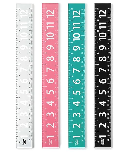 Mr. Pen- Plastic Rulers with Large Numbers, 12-Inch, 4 Pack, Metric & Imperial, Colorful Rulers for Kids, Ruler 12 Inch, Metric Ruler, mm Ruler, Rulers 12 Inch Ruler, Rulers for Kids-DeskLoop Office