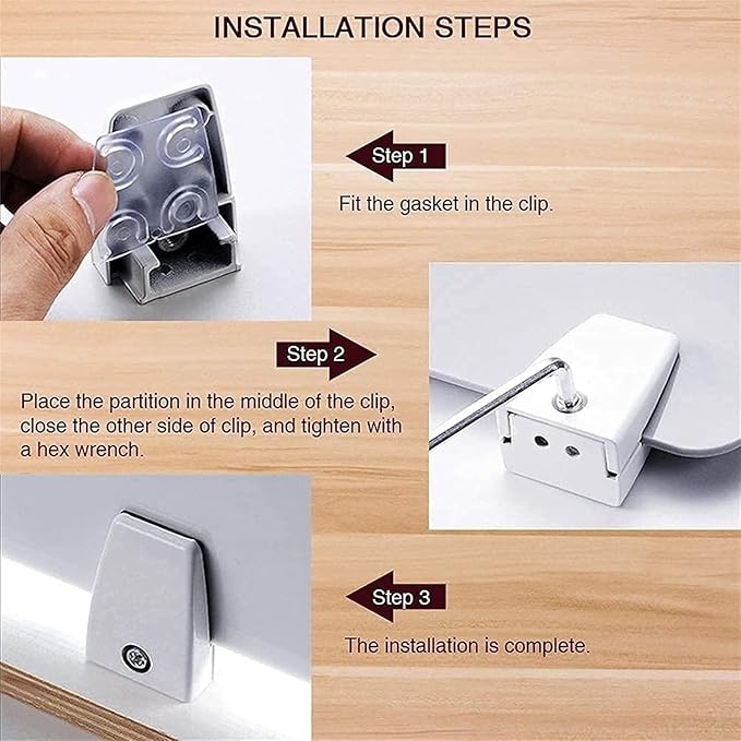 4PCS Desk Dividers Office Partitions, Privacy Desk Panel Protective, Frosted Acrylic Plexiglass Shield with Clamps for Offices Schools Call Centers - 23.6”L X15.8”W-DeskLoop Office