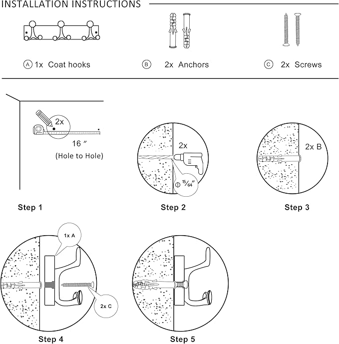 SKOLOO 17-Inch White Wood Coat Rack Wall Mount with 3 Triple Hooks - Ideal for Family Entrances, Classrooms, and Pet Supplies Storage - Perfect Coat Hooks for Wall, Pack of 2-DeskLoop Office