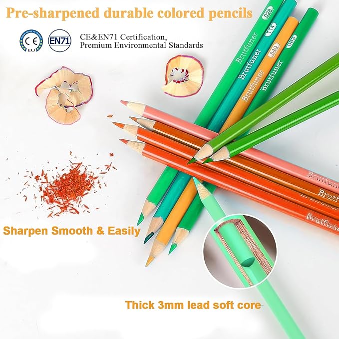 LBW Colored Pencils Oil Pencils Soft Core Color Pencil Set Drawing Pencil Ideal for Adult Coloring Books Kids Artists Beginners (120)-DeskLoop Office