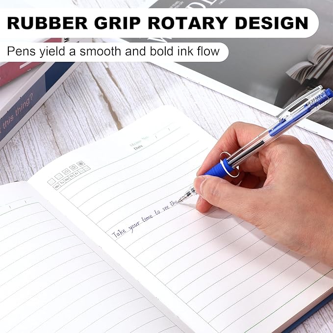 200 Pack Blue Gel Ink Pens Bulk, 1.0mm Retractable Click Point Ballpoint Pens Smooth Writing with Comfortable Grip for Back to School Office Classroom Business Home Work Supplies-DeskLoop Office