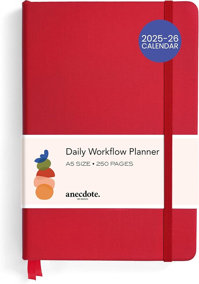Anecdote 2025-2026 Planner: A Monthly, Weekly & Daily Planner 2025-2026 for Planning Your Success - A5 Size Hardcover Start Anytime and Achieve your Goals - Red-DeskLoop Office