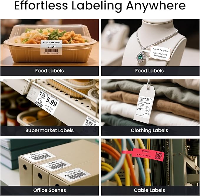 CLABEL 221B Label Maker Machine with Tape, 2 Inch Thermal Label Printer, Portable Bluetooth Sticker Maker Machine Barcode Labeler Compatible with Phone & PC for Small Business Retail Office-DeskLoop Office