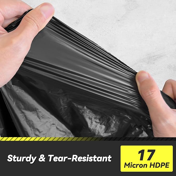 100 Count 55-60 Gallon Trash Bags, Sturdy & Tear-Resistant Commercial Can Liners 55 Gallon, Large Garbage Bags, Large Black Trash Bags for Commercial, Lawn and Leaf Bags-DeskLoop Office