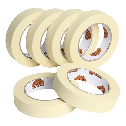 General Purpose Masking Tape 0.94 Inches x 60 Yards, Beige White Painters Tape for Painting, Labeling, DIY Arts Crafts, Home Office School Projects, 6 Rolls-DeskLoop Office