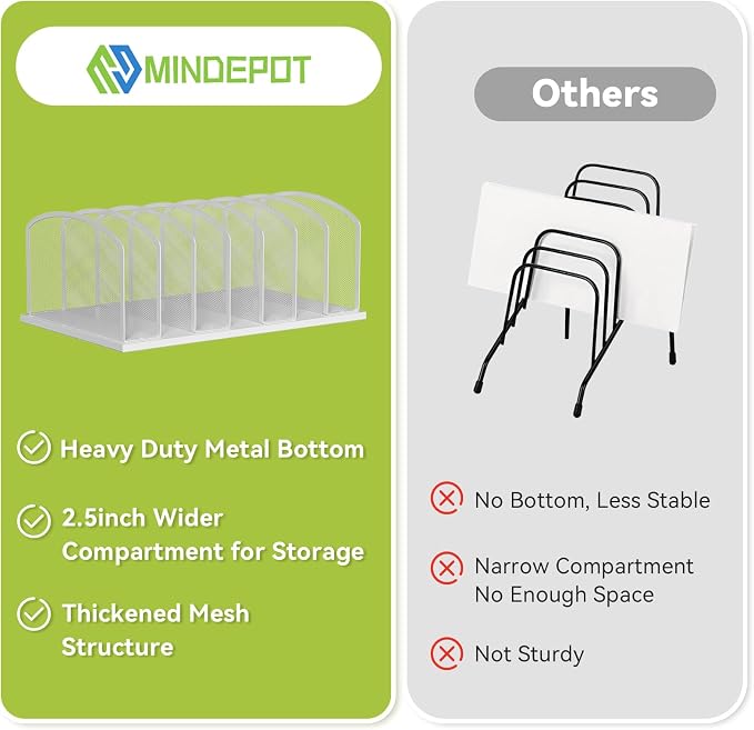 Desk File Organizer Vertical 7 Sections Mesh File Sorter Paper Storage Organizer - Image 6