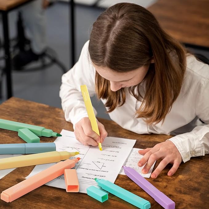 Bible Highlighters,Aesthetic Cute Highlighters Bulk,8pcs Colorful Highlighter Markers No Bleed for Office School Supplies-DeskLoop Office