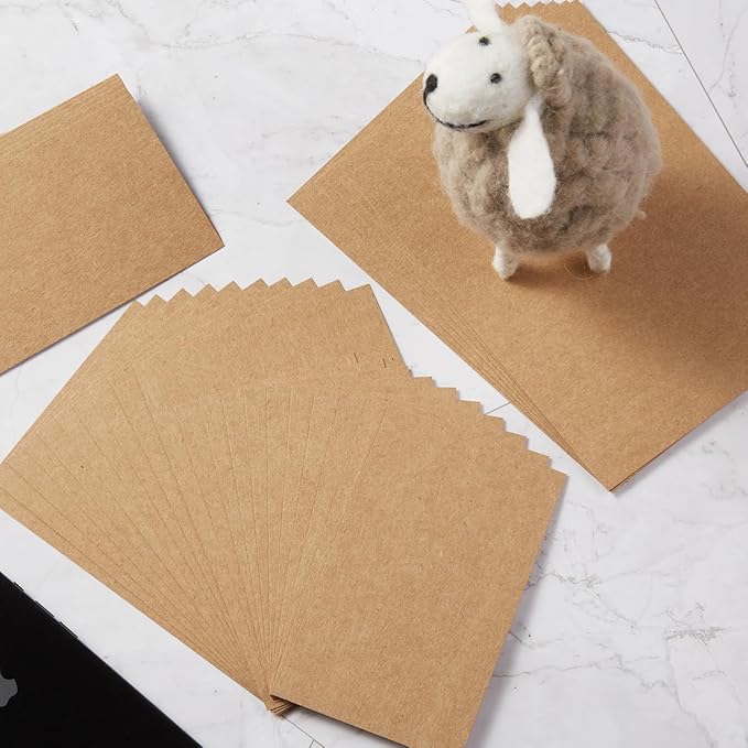 50 Sheets Blank Cardstock Paper 250 GSM Thick Heavy Cards Stock for DIY Art Projects, Card Making, Postcards, Greeting Cards, Birthday Party, Wedding Invitation (Brown, 3x5 inches)-DeskLoop Office