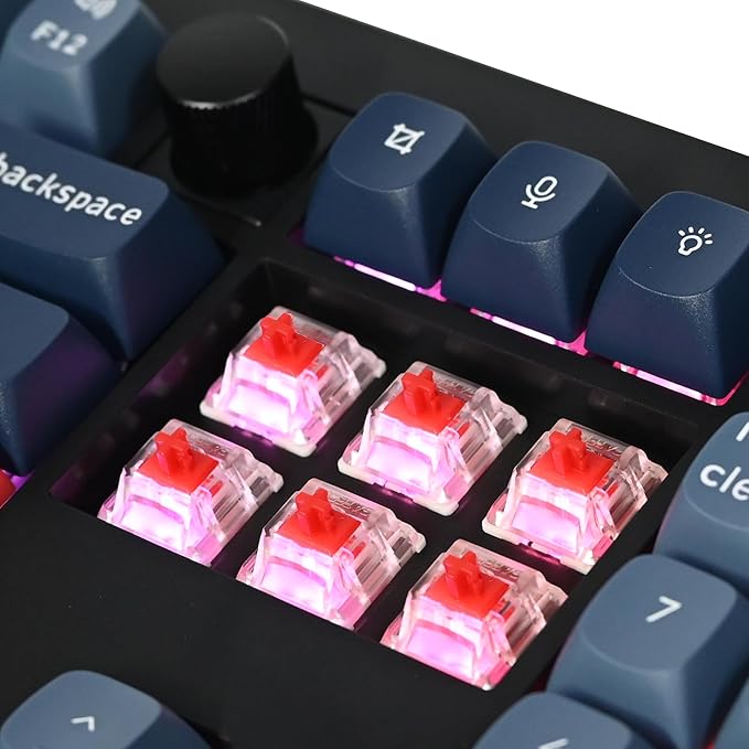 Keychron V6 Max Wireless Custom Mechanical Keyboard, 2.4 GHz Bluetooth QMK Full-Size Layout RGB with Hot-swappable Gateron Red Switch Compatible with Mac Windows Linux-DeskLoop Office