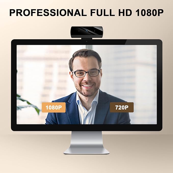 Webcam,Webcams for PC, Full HD 1080P Video Calling, HD Light Correction, Works with Skype, Zoom, FaceTime, Hangouts, PC/Mac/Laptop/MacBook/Tablet-DeskLoop Office